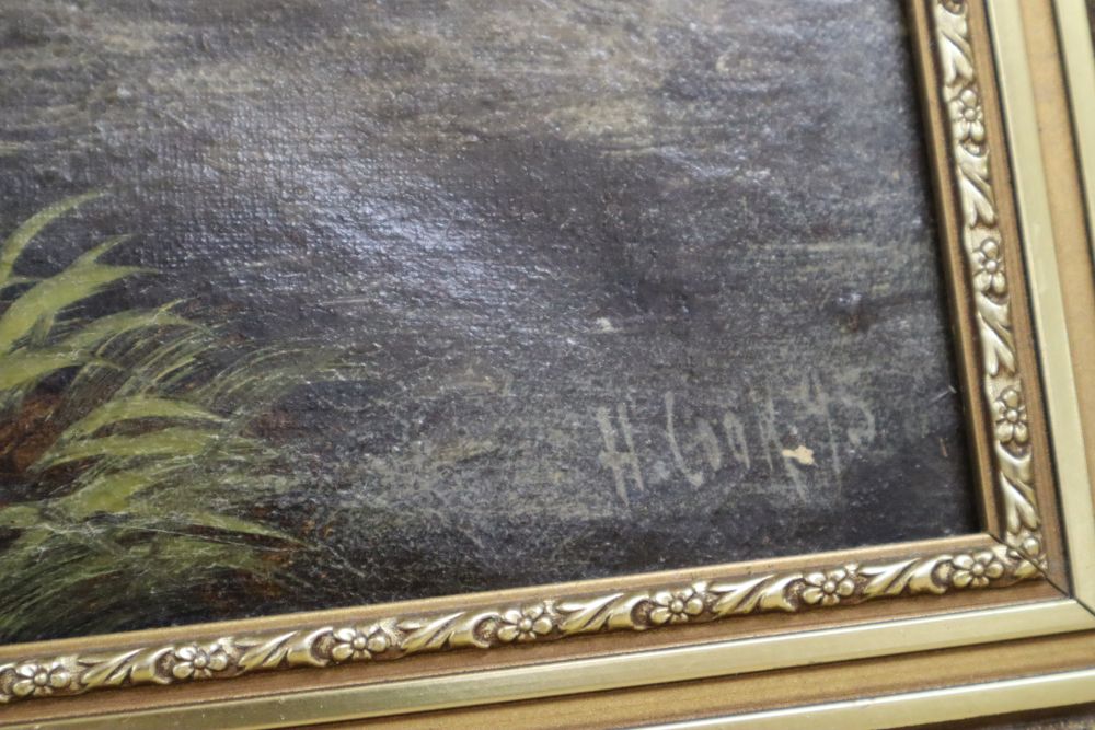 H. Cook, oil on canvas, Figure in a landscape, signed and dated 95, 49 x 39cm